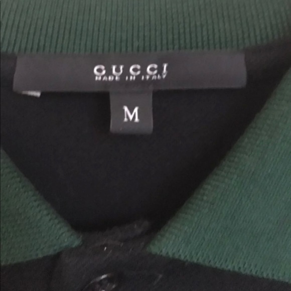 Men’s Gucci Polo Shirt Medium Black Web - Picture 4 of 5